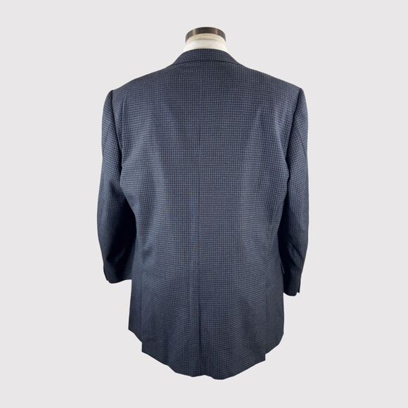 Ermenegildo Zegna Men Blazer Blue Houndstooth Sport Coat Wool Classic Jacket 44 - Picture 2 of 13